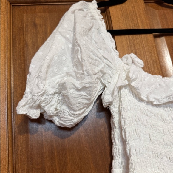 Elegant White Smocked Milkmaid Dress - Picture 3 of 6